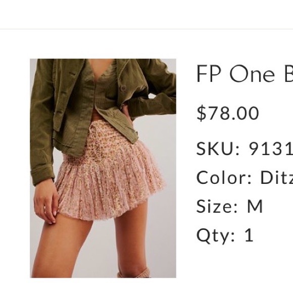 Free People Pink Floral Mini Skirt - Picture 2 of 2